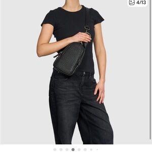 Anthropologie Urban Originals Black Woven Crossbody Bag